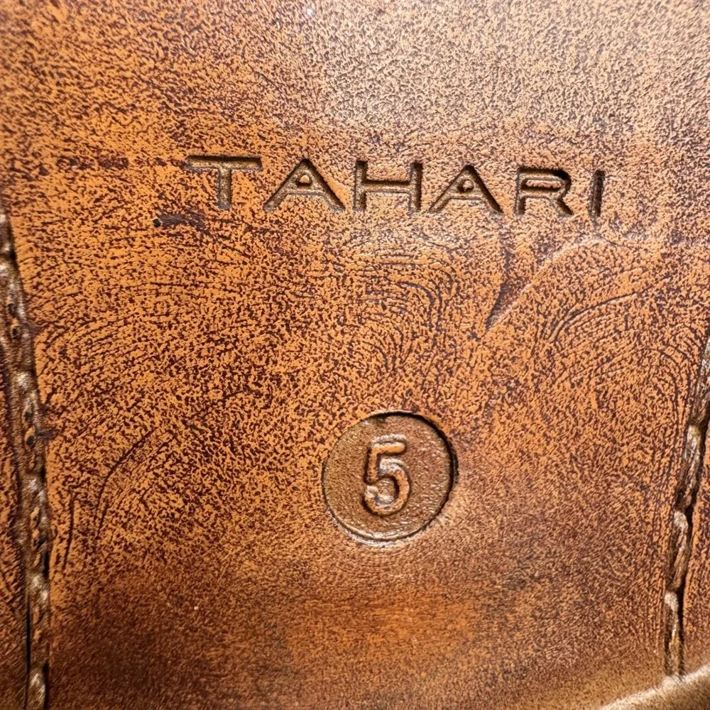 Tahari Frankie Boys Black Monk Strap Dress Shoes Size 5 Micro Patterned Toe